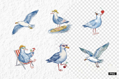 Hand-Drawn Summer Seagull Clipart Product Image 1
