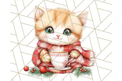Vintage Christmas Clipart PNG, Cute Animals Holiday Elements Product Image 3