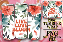 Lively adventures 20oz tumbler wrap, Flower Quote Product Image 1