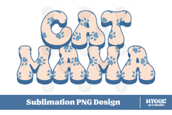 American Cat Mama 4th of July USA Paw DTF Sublimation PNG Product Image 1