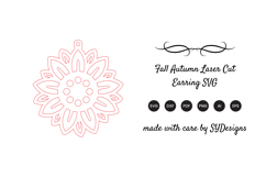 Fall Autumn Laser Cut Earring SVG Product Image 2