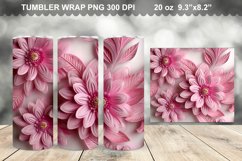 Pink 3D Flowers Tumbler Wrap Design Product Image 1