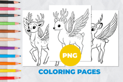 Deer with wings Coloring Pages | Coloring book Product Image 1