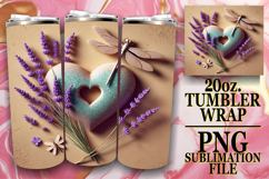 Blissful moments 20oz tumbler wrap, 3D Heart Product Image 1