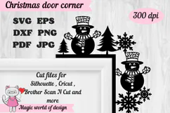 Christmas door corner svg, snowman Ornament Svg Product Image 2