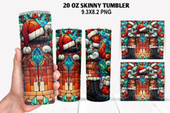 Christmas Skinny Tumbler 20oz Wrap Design, Christmas Tumbler Product Image 1