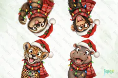 Funny Christmas Animals Clipart Product Image 1