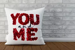 You and me Valentine quotes, rose petals PNG, valentine font Product Image 3