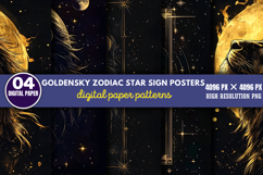GoldenSky Zodiac Star Sign Posters PNG Product Image 1