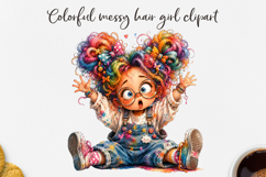 Colorful Messy Hair Girls Clipart Bundle PNG Product Image 14