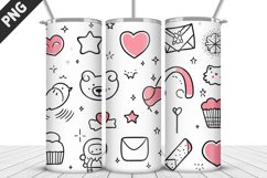 Valentine Cupcake 20 Oz Skinny Wrap| Valentine Tumbler Product Image 1