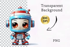 Cute Christmas Robot Sublimation Clipart, Robot png Product Image 2