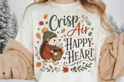 Crisp Air Happy Heart PNG Sublimation Design - Cute Fall Product Image 1