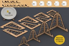 Wooden Display Stand Plate Holder Easels / Glowforge cut 360 Product Image 1