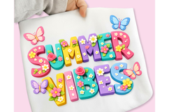 Brushstroke Summer Vibes PNG, Floral Summer PNG, Flower PNG Product Image 2