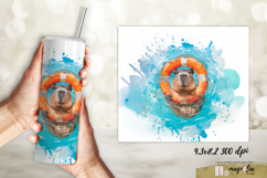 Funny capybara|watercolor cute CAPYBARA | summer tumbler png Product Image 2