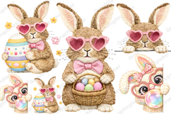 Faux Yarn Easter PNG, Easter Bunny PNG, Faux yarn Bunny PNG Product Image 1