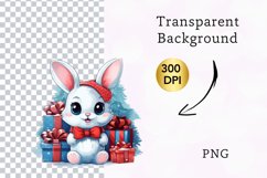 Christmas bunny Clipart, Christmas animal sublimation Product Image 2