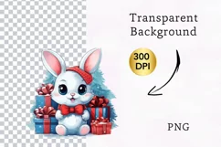 Christmas bunny Clipart, Christmas animal sublimation Product Image 2