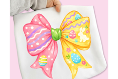 Faux Yarn Crochet Easter Coquette Bow PNG, Happy Easter PNG Product Image 5