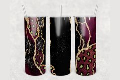 Add Your Name Maroon Agate Leopard 20 oz tumbler sublimation Product Image 1