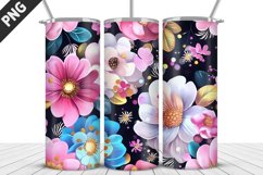 Flowers Tumbler Wrap | Sublimation Design | Tumbler PNG Product Image 1
