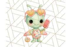Alien Vacation Clipart PNG, Cute Summer Galaxy Art Clip Art Product Image 3