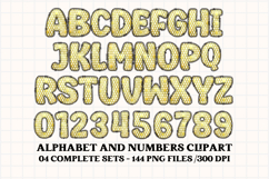 Black and Gold Alphabet png clipart, gold letters doodle Product Image 5
