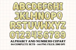Black and Gold Alphabet png clipart, gold letters doodle Product Image 5