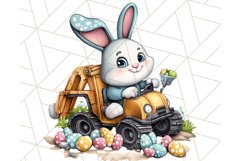 Pastel Easter Construction Clipart, Bunny Truck PNG Product Image 11