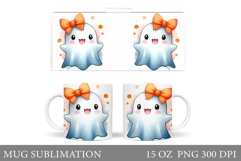 Cute Ghost Mug Design. Halloween Mug Sublimation Product Image 1