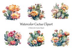 Watercolor Cactus Clipart Product Image 1