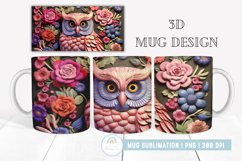 3D Owl Mug Sublimation I 3D Mug Wrap Bundle Product Image 3