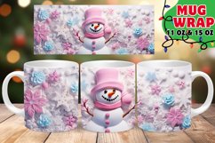 Winter's Enchanted Charm: 3D Christmas Mug Wrap Product Image 1