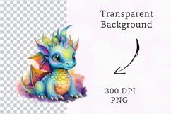 Watercolour Fantasy Dragon Clipart Product Image 2