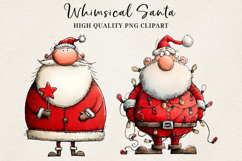 Whimsical Santa Clipart | Cute Christmas Santa PNG Product Image 12