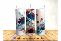 BOHO Flower 20 OZ Tumbler Sublimation Design PNG Product Image 5