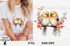 Valentine bird sublimation, spring bird, Valentine card Product Image 1