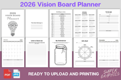 2026 Vision Board Planner Canva Template Product Image 2