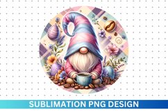 Easter Coffee Gnome Sublimation - Clipart PNG Product Image 1