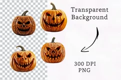 4 PNG Pumpkin Halloween Faces PNG, Pumpkin Halloween Product Image 2