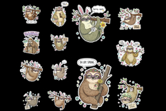 Spring Sloth Stickers Product Image 5