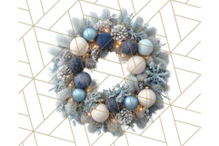 Christmas Wreath Clipart, Holiday Greenery PNG Illustrations Product Image 3