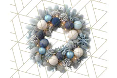 Christmas Wreath Clipart, Holiday Greenery PNG Illustrations Product Image 3