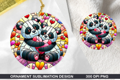 Panda Stained Glass Ornament PNG, Digital Download File Product Image 1