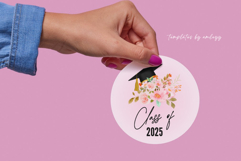 Floral Graduation Sticker Template Editable Canva Product Image 4