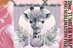 Vibrant Hearts 20oz tumbler wrap, Giraffe Product Image 1