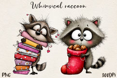 Whimsical Christmas Raccoon BUNDLE, Sublimation PNG. Product Image 4