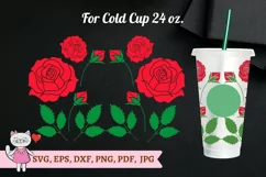 Rose svg for Full Wrap Venti Cold Cup 24 oz Product Image 1