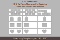 Photo mug png, Photo Mug wrap Template Bundle, 11 15 oz Mug wrap with photo cut png, Cricut mug template, Mug sublimation Png Bundle